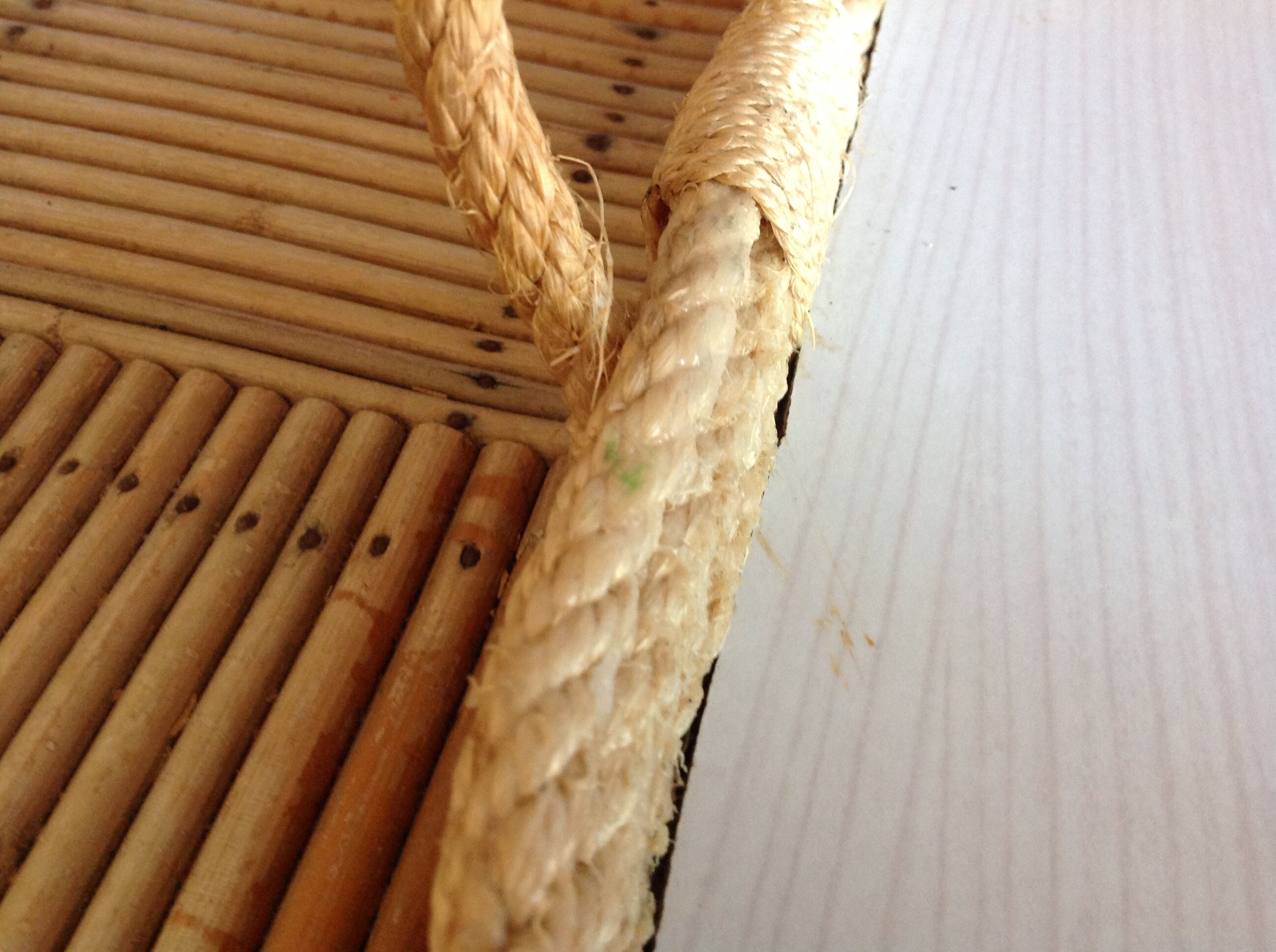 String and formica tray