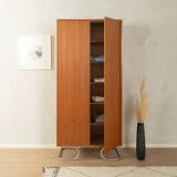 Purist wardrobe from the 1960s in teak veneer by DeWe