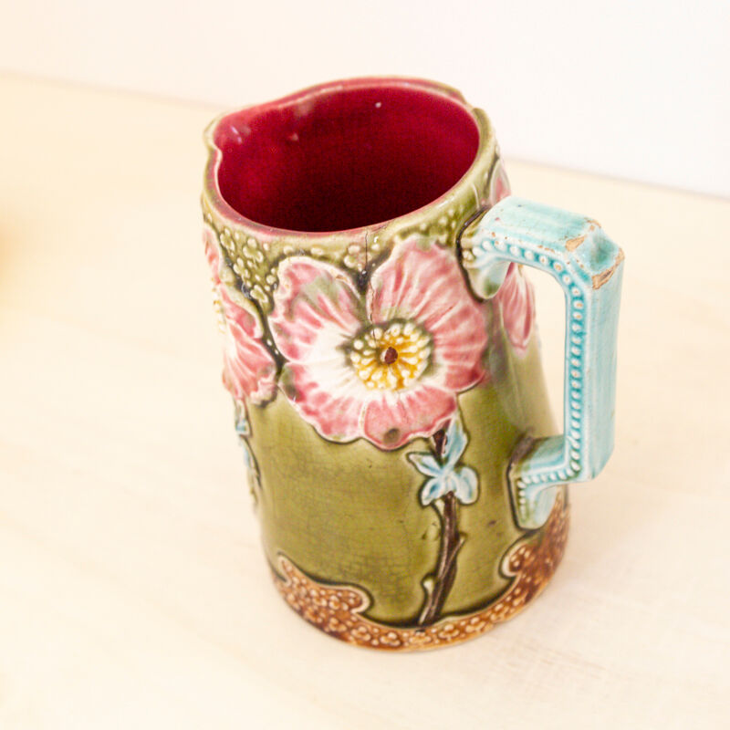 Pitcher in rosehip slurry signed earthenware of onnaing
