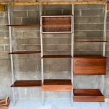 Modular system library Scandinavian teak Roche Bobois 70s