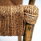 Japanese bamboo rope handmade highback sofa