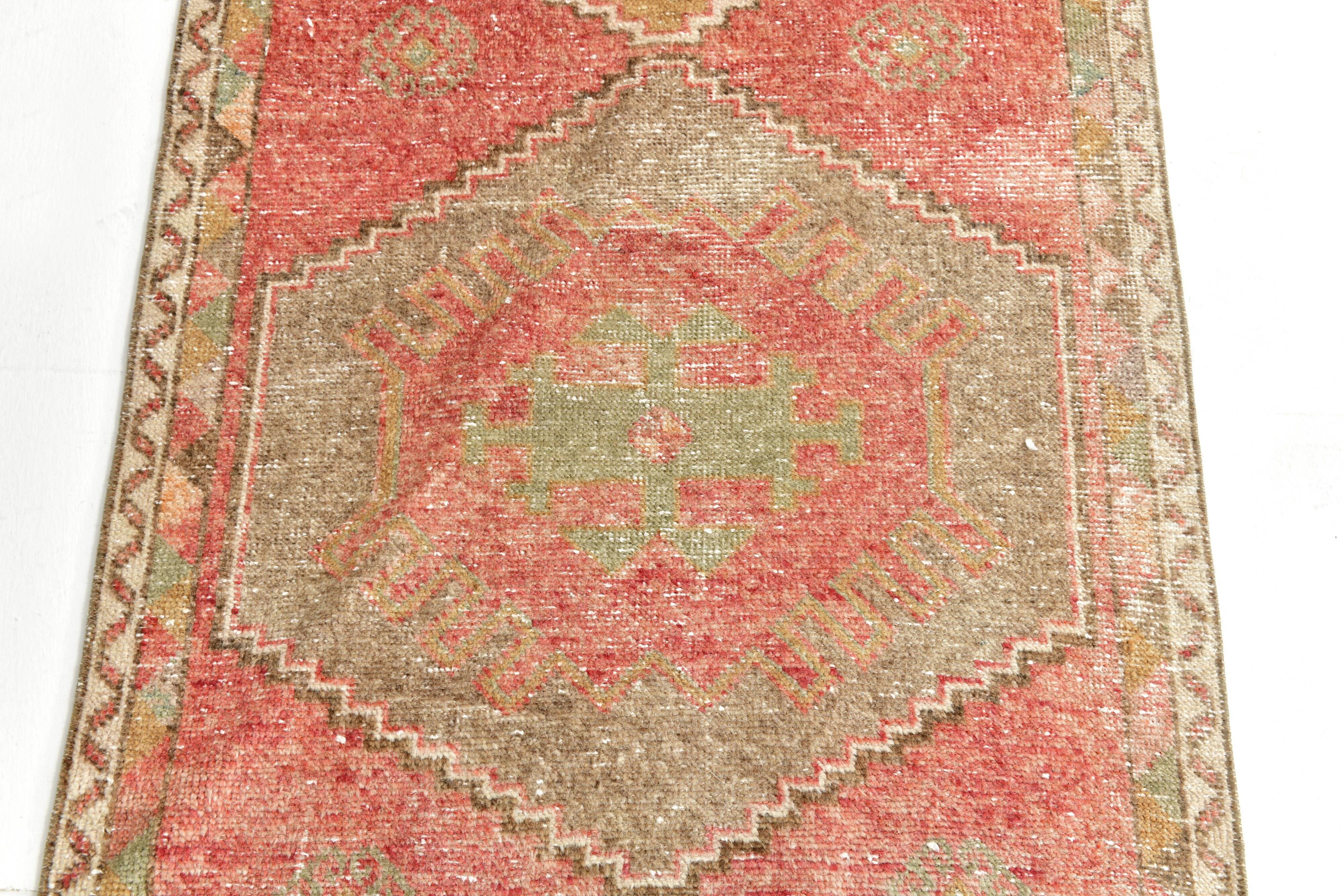 3x12 Red Tribal Turkish Runner Rug 83x370Cm SK 24645