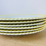 Lot de 6 assiettes plates en faïence vintage