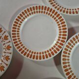 Set of 17 vintage Sarreguemines plates – Capri Ligoin model – orange