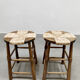 Vintage Brutalist French rope stool Wabi Sabi