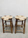Vintage Brutalist French rope stool Wabi Sabi