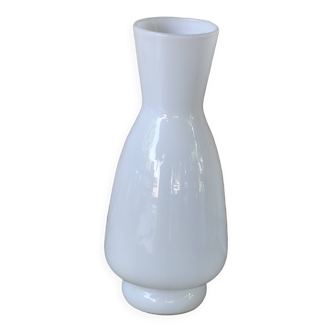 White glass vase
