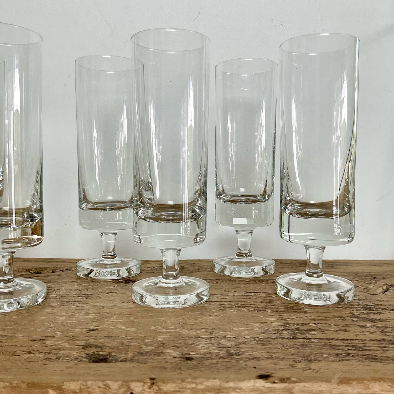 6 vintage champagne flutes