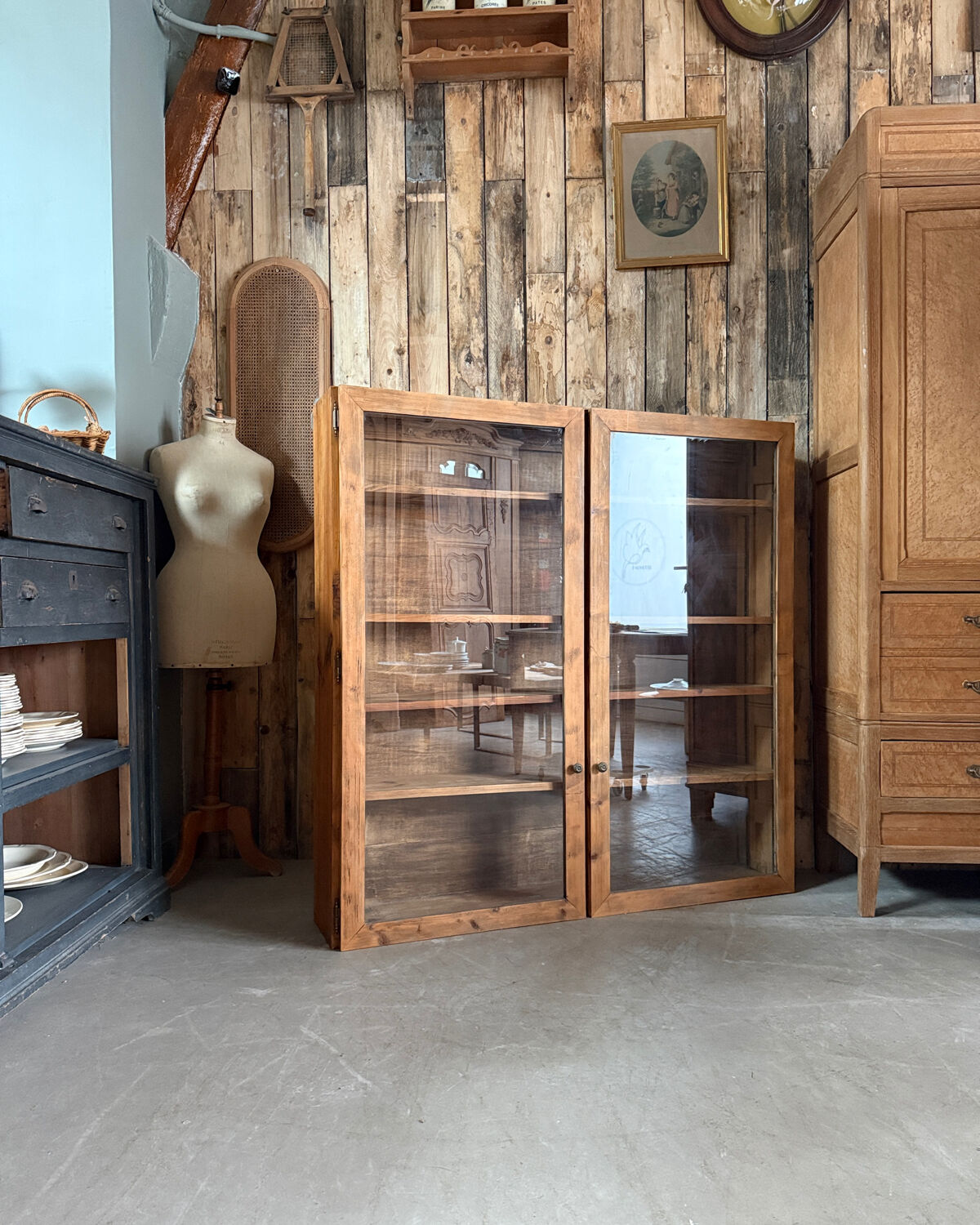 Large vintage display cabinet