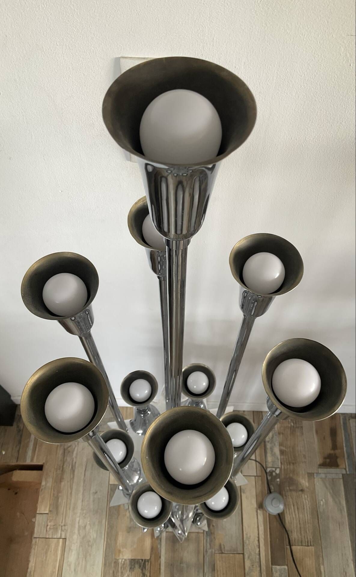 1970s Space Age "trumpet" floor lamp