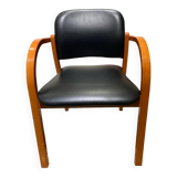 Fauteuil simili cuir noir