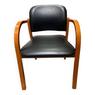 Fauteuil simili cuir noir