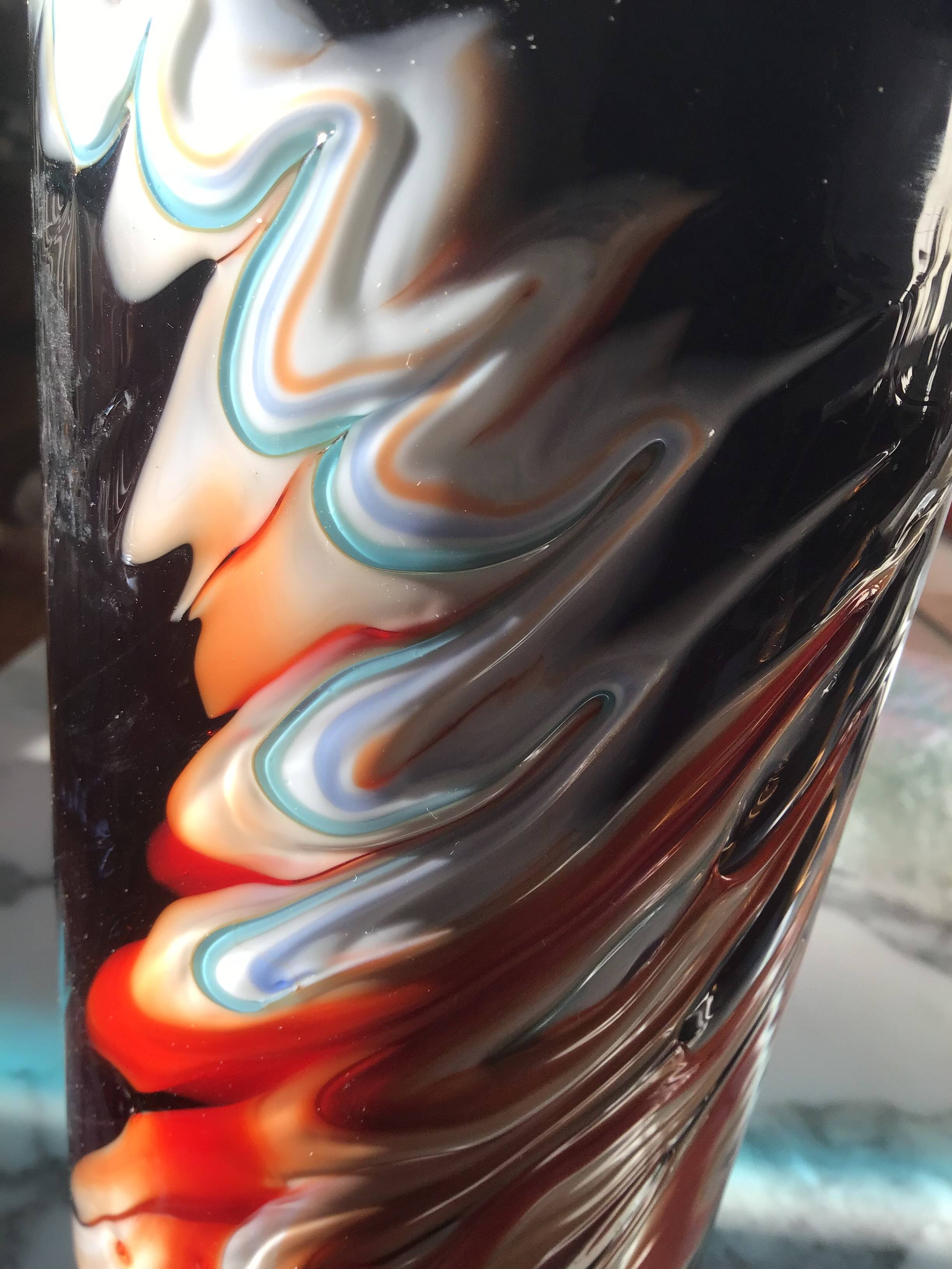 Multi-layer blown glass roller vase