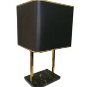 Vintage brass and black marble lamp, 1970