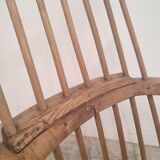 Rocking brutalist chair in oak, France, 1920s