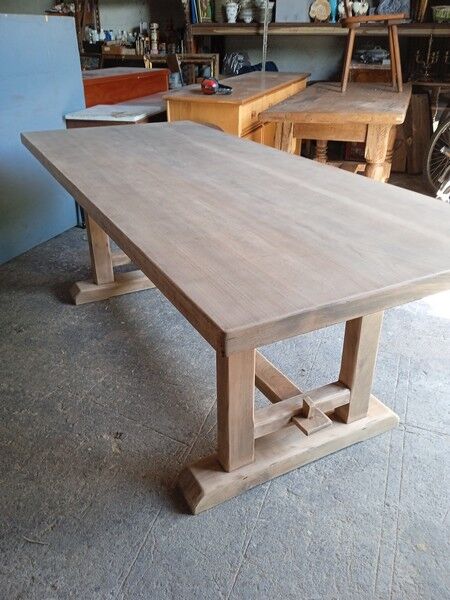 Farmhouse table / countryside natural solid wood