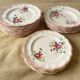 Table service with painted flowers Faïencerie de Longchamp Monaco 1960s