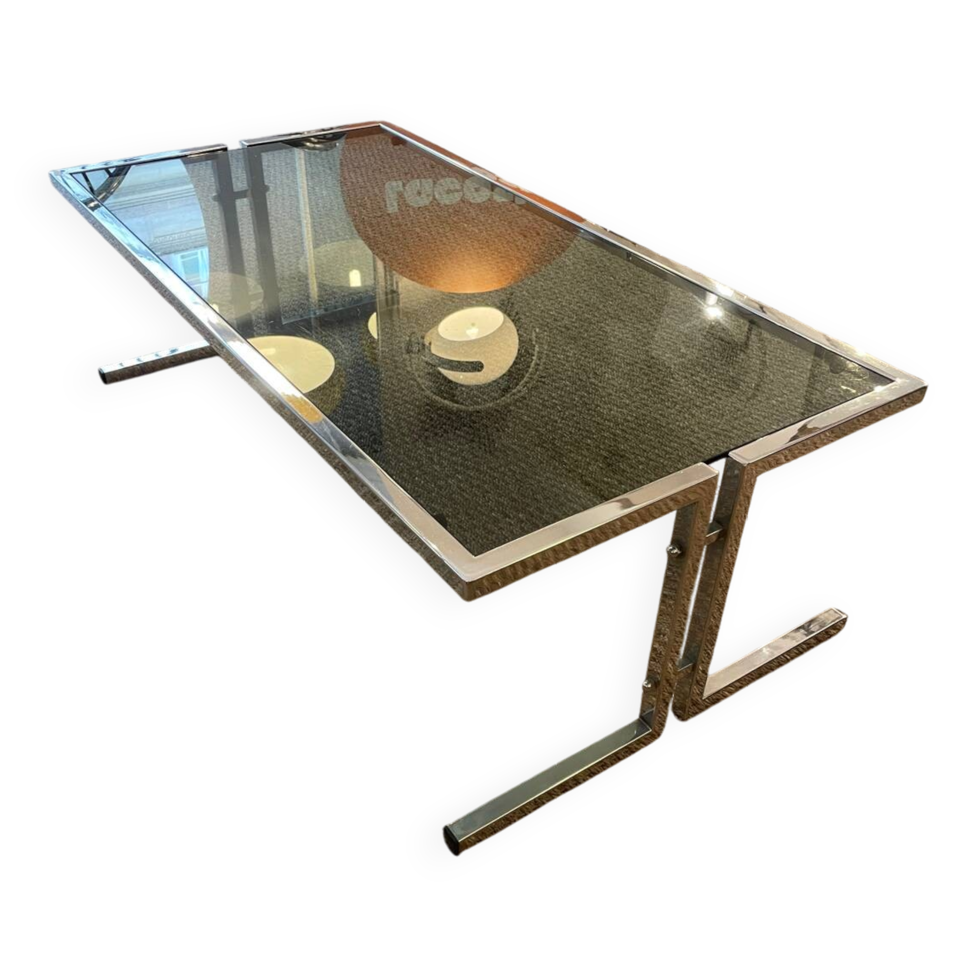 Vintage chrome coffee table