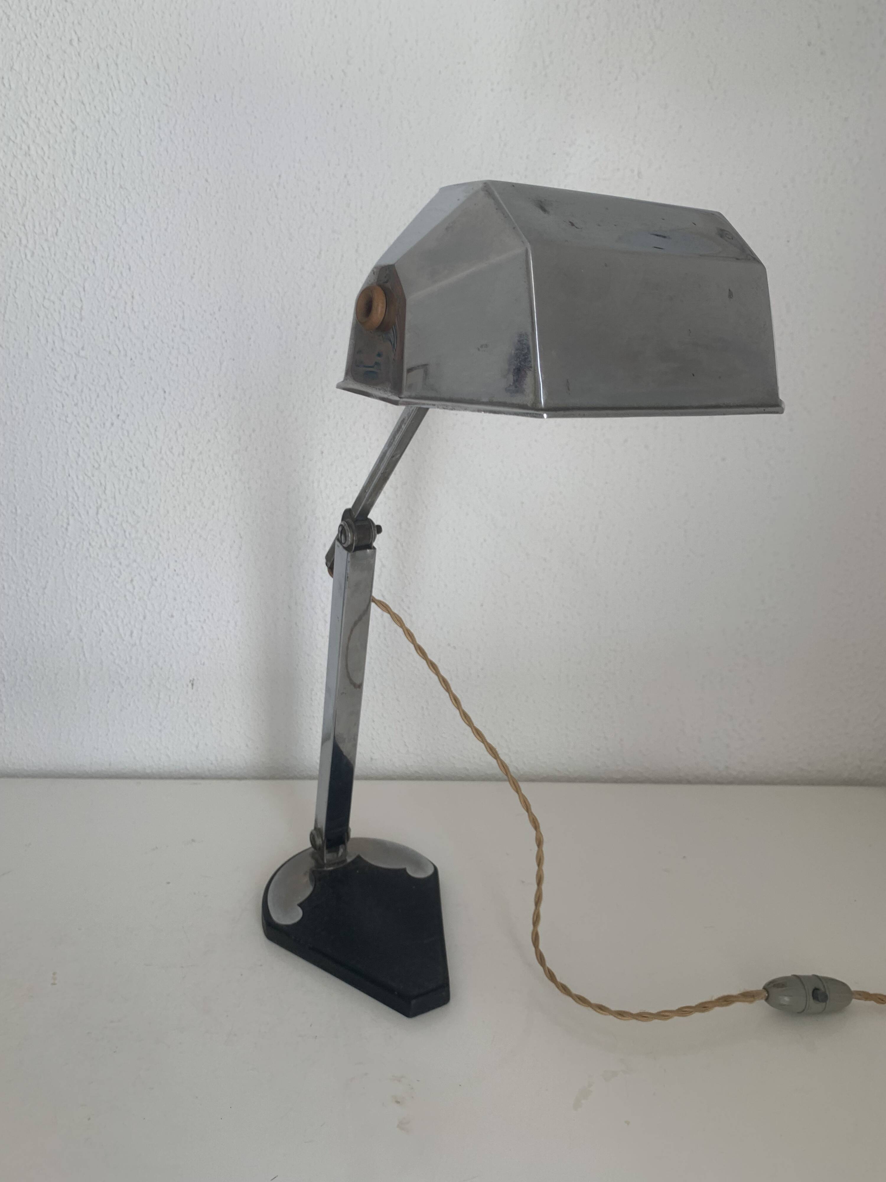 Vintage 1930s Art Deco French Craftsmanship Desk Lamp - 45 cm