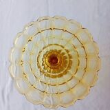 Cake stand, glass pedestal plate Bernsdorf depression style