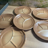 Set of 6 plates with faience earthenware of Saint Amand 24cm