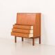 Danish mid century teak secretaire with brass inlays, 1960s