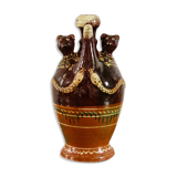 Zoomorphic gargoulette in glazed terracotta