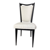 Chaise vintage entièrement restaurée en tissu bouclette