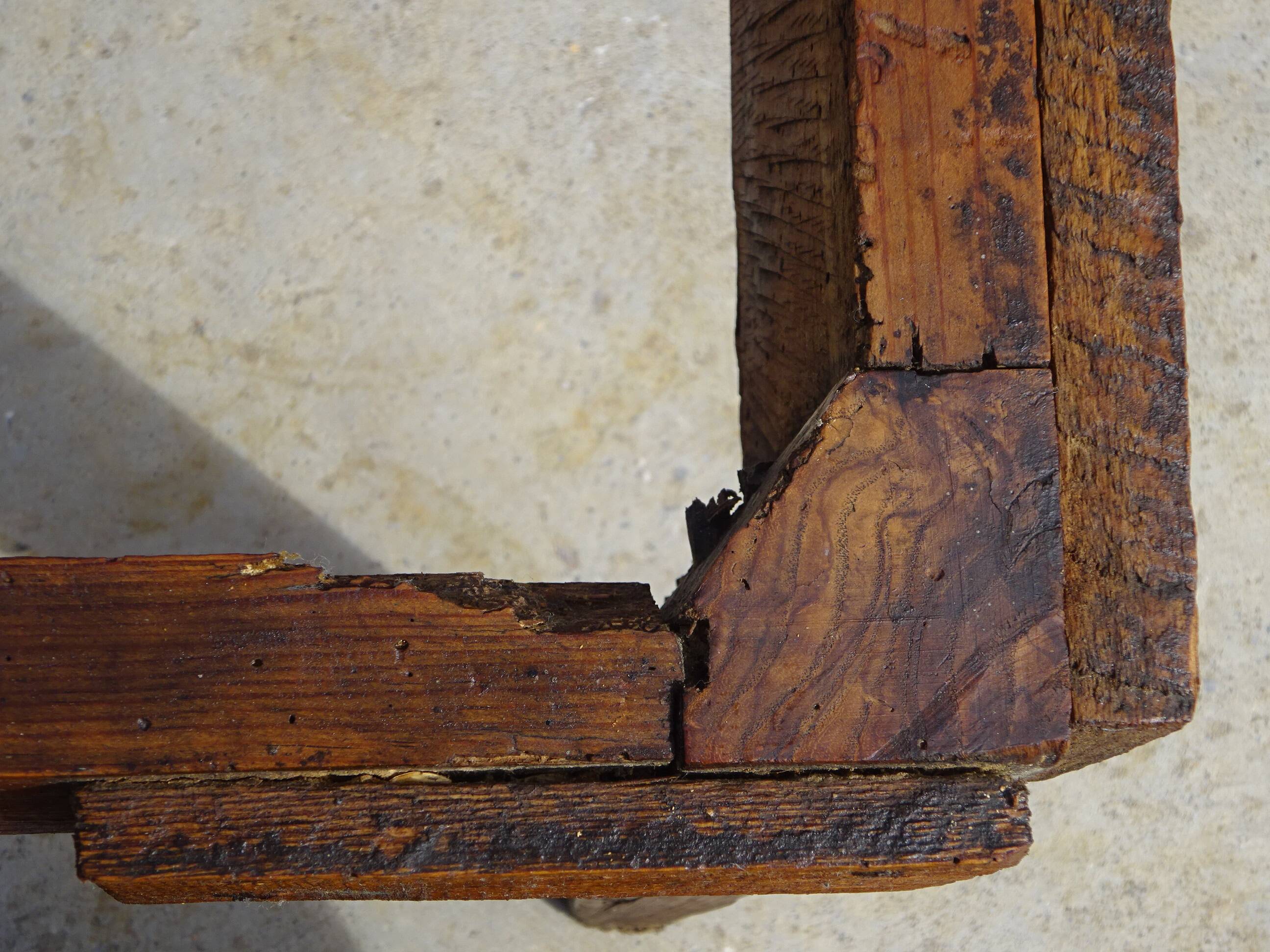 Antique kneading trough made of solid oak