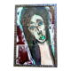 1960s: 6 Glazed ceramic tiles mounted in a frame - female figure