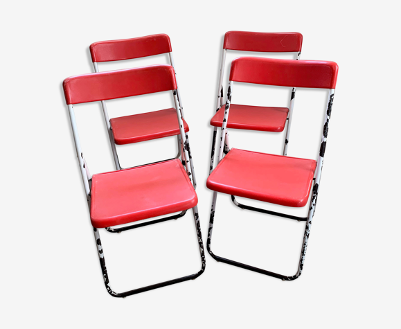 4 chaises pliantes suédoise vintage
