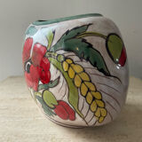 Vintage glazed ceramic vase signed