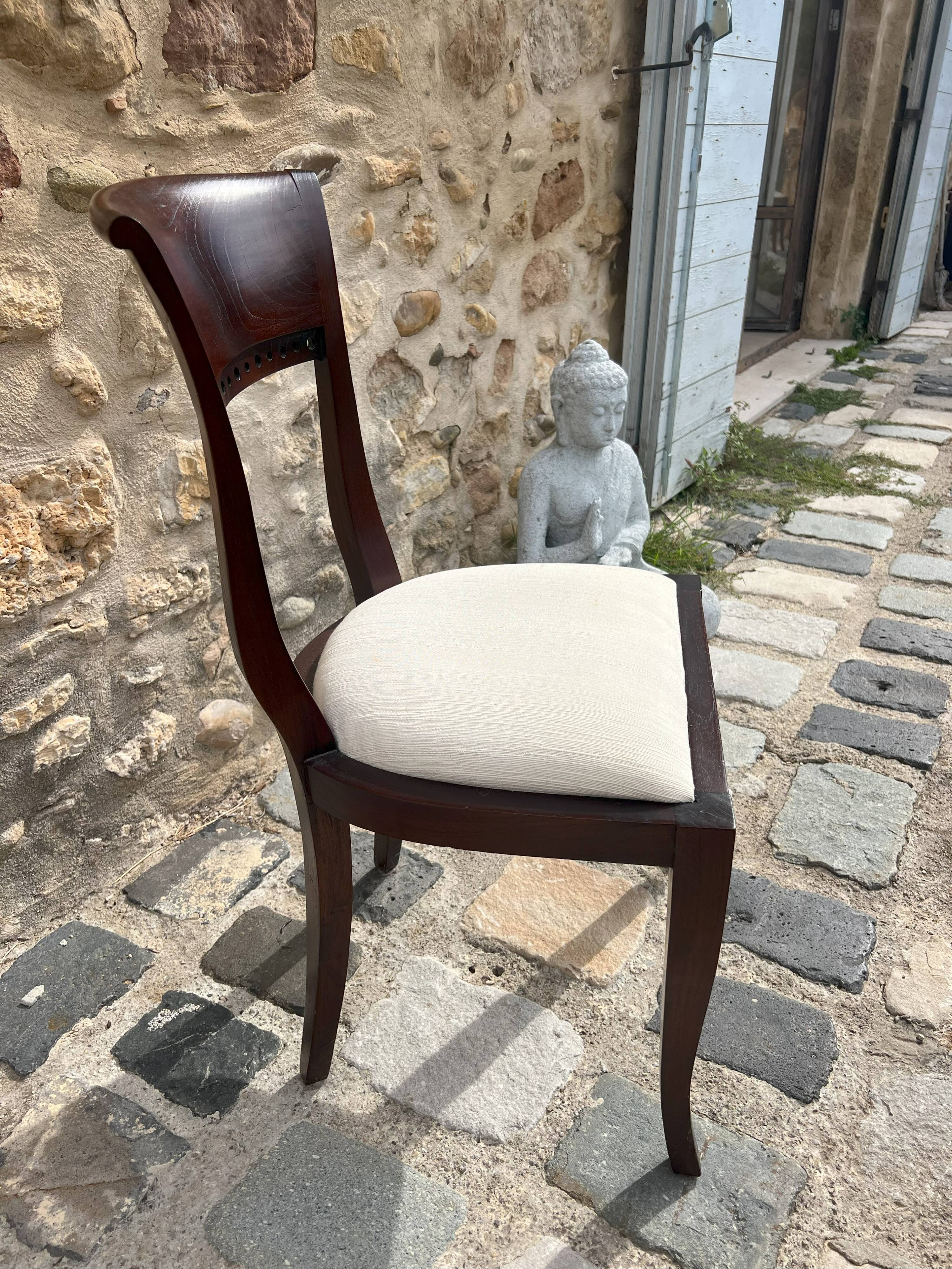 Set of 4 KIPAS mahogany chairs