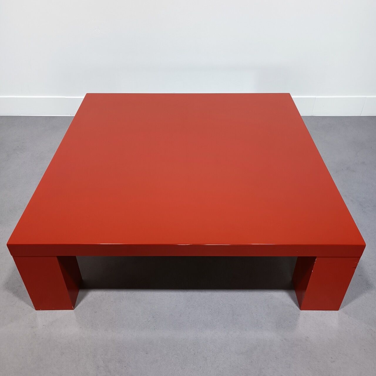 Red laquered coffee table