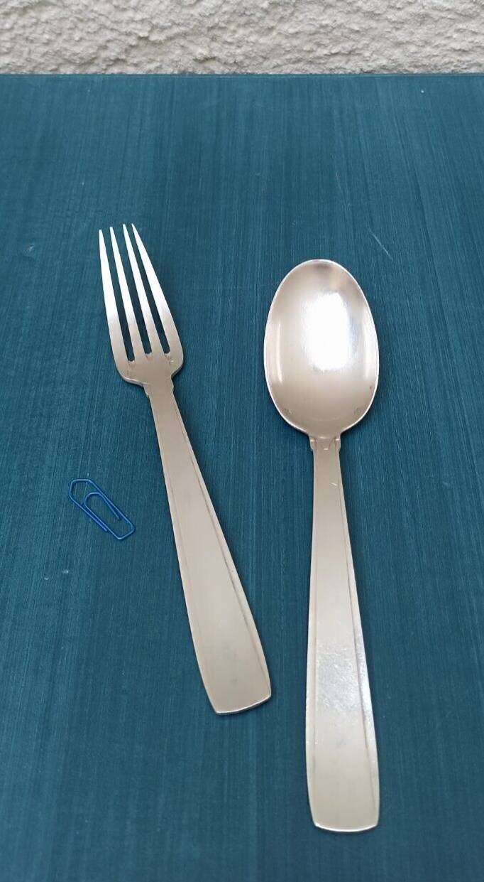 Solid silver fork and spoon Ernest Prost Paris, 1920s-1930s