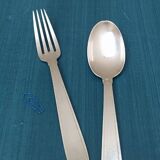 Solid silver fork and spoon Ernest Prost Paris, 1920s-1930s