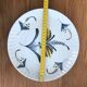 Flat Plate or Small Round Porcelain Dish Signed Nelly Abstract Flower