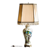 Porcelaine de Paris with exotic birds porcelain table lamp, 1950s.