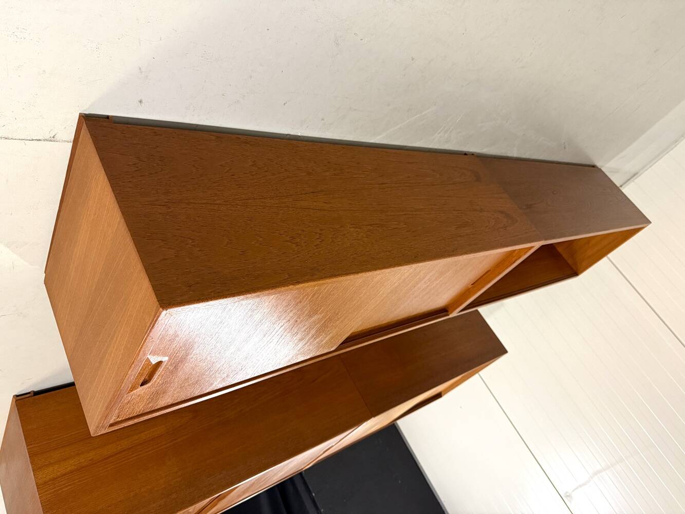 Teak wall system Sven Ellekaer Albert Hansen Denmark 1960s