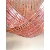 Glass Chandelier Arc in Pink Color With Gold Metal Frame