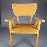 Vintage armchair child feet compass light wood