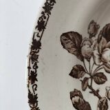Antique plate with brown floral decoration, Grand dépôt E. Bourgeois