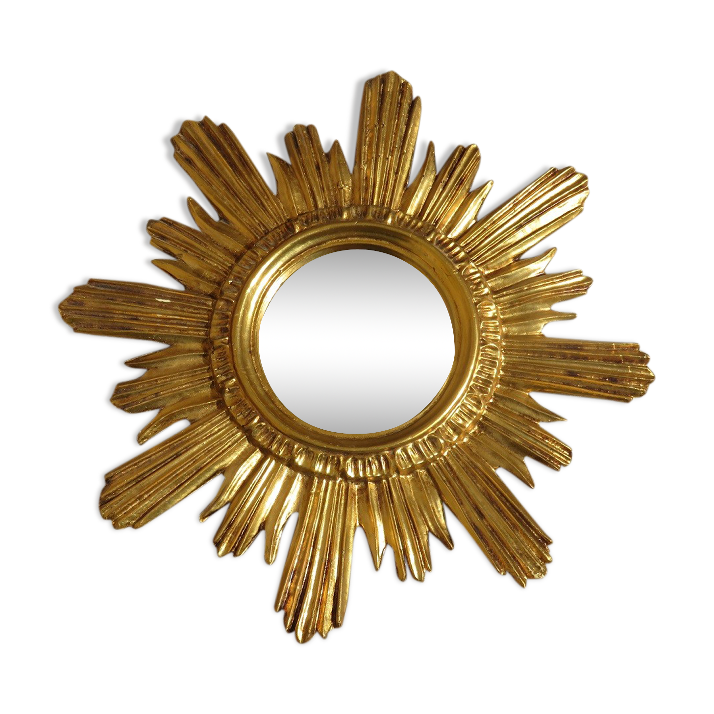 Mirror sun wood and resin 70s 45cm