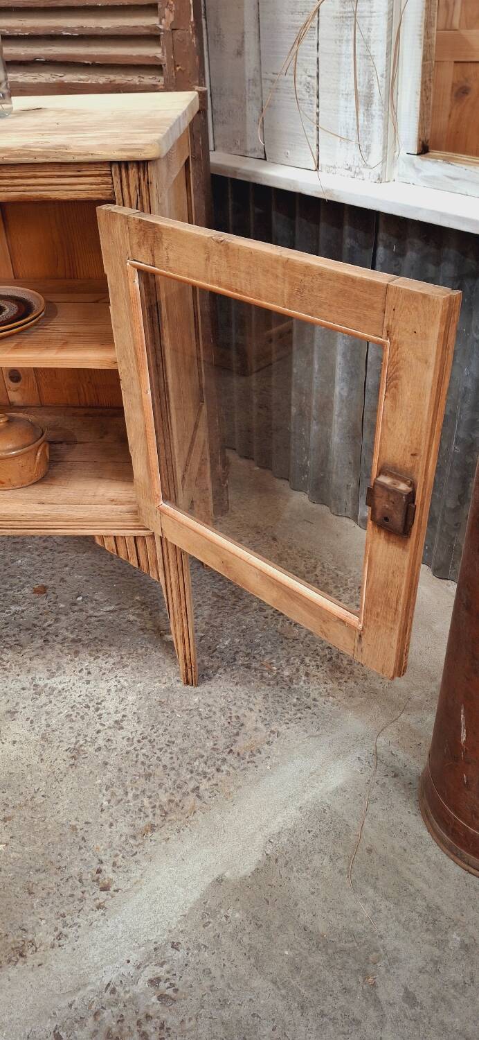 Old glass sideboard on legs