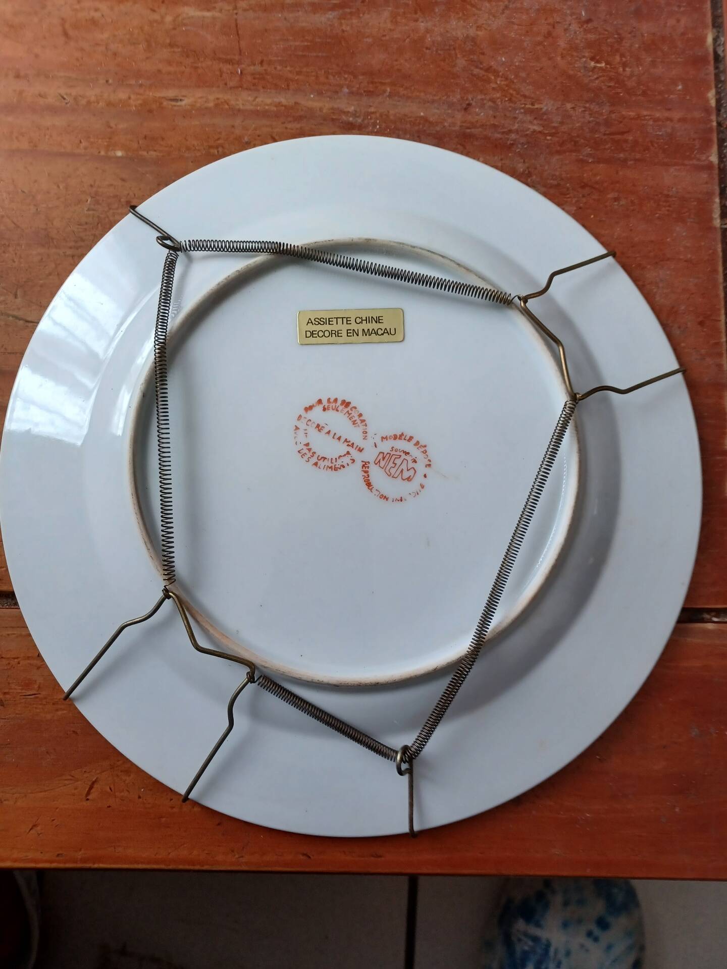 Chinese plate in porcelain Macau