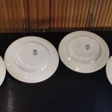 4 hollow plates in Longwy earthenware model "Suzanne" Iron Earth