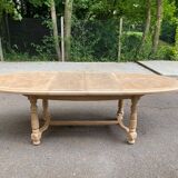 Renovated Round Oval Extendable Farmhouse Dining Table in Raw Wood 260cm