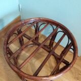 Wicker pouf with cushion