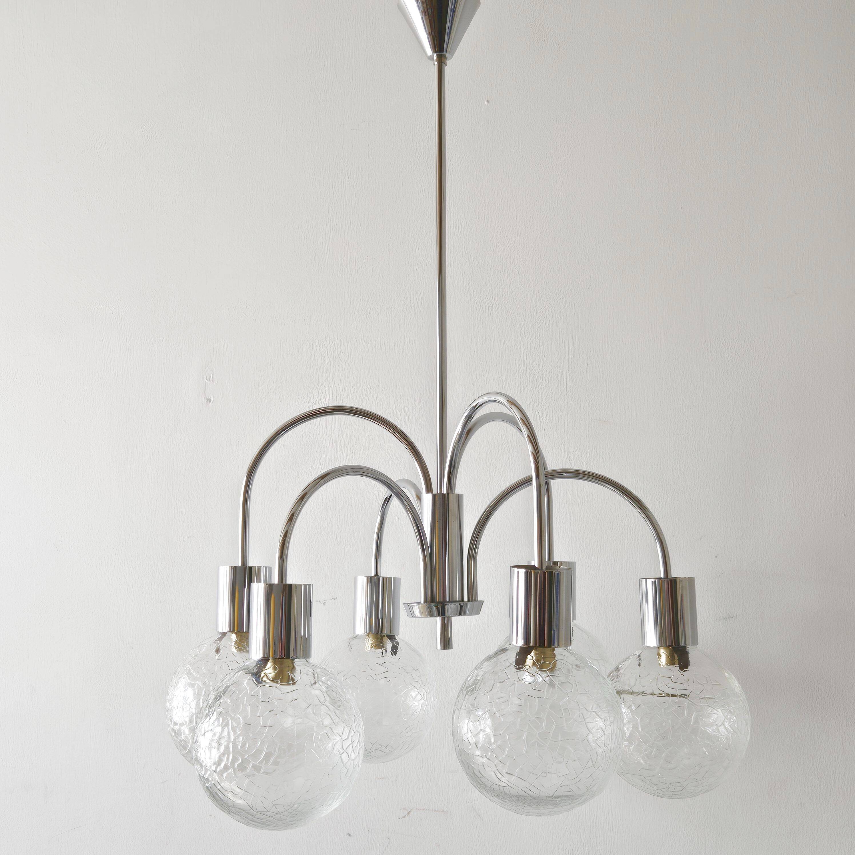 Vintage 1970s 6-ball chandelier