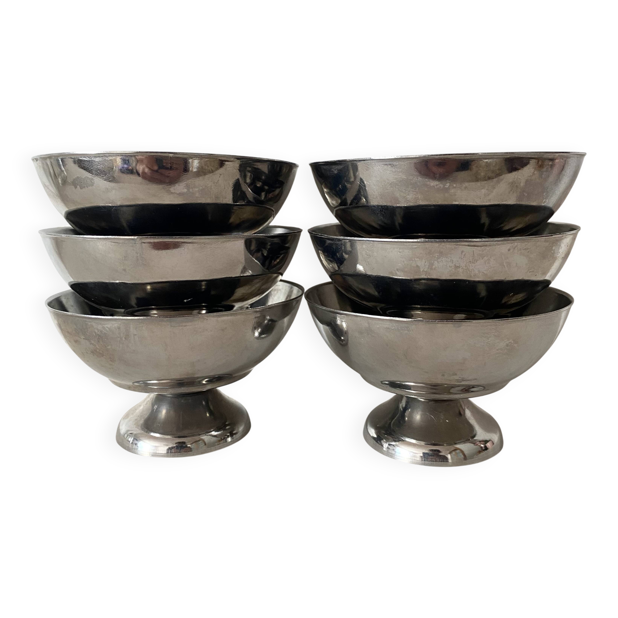 Vintage stainless steel cups from France